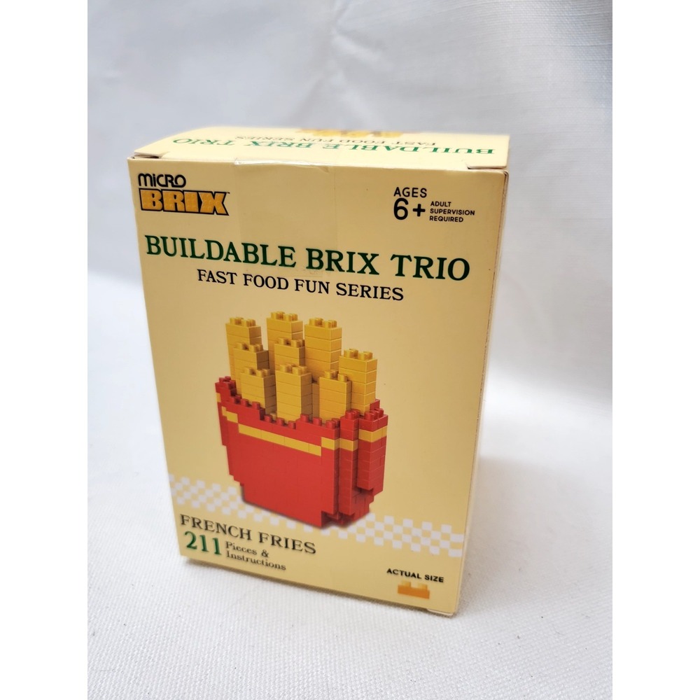 211 PC Micro Buildable Brix Trio - French Fries - Fast Food Fun Series - Age 6+